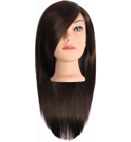 Efalock Übungskopf Dina Naturhaar-Synthetikhaar-Mix braun 35 cm