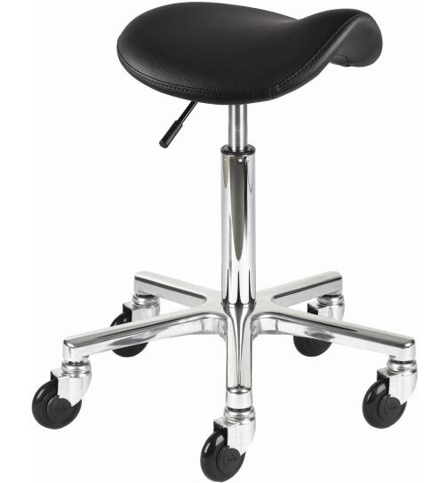 Efalock Clictec Classic Saddle Comfy Rollhocker silber