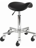 Efalock Clictec Classic Saddle Comfy Rollhocker silber