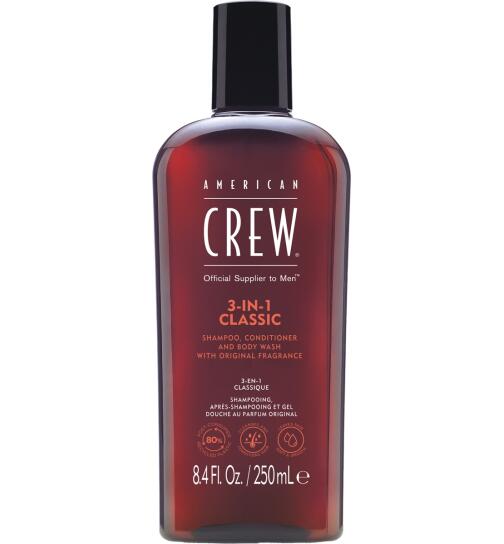 American Crew 3-in-1 Shampoo, Conditioner & Body Wash 250 ml