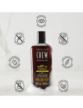 American Crew 3-in-1 Ginger & Tea Shampoo, Conditioner & Body Wash 450 ml