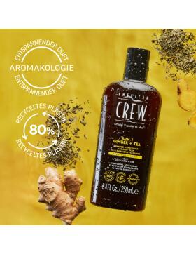 American Crew 3-in-1 Ginger & Tea Shampoo, Conditioner & Body Wash 1000 ml