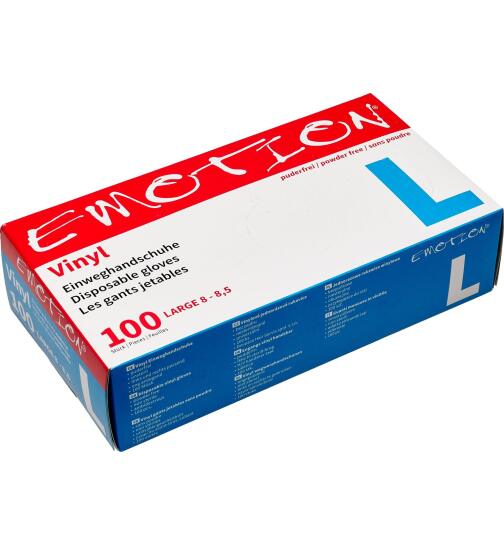 Efalock Emotion Vinyl-Einweghandschuhe puderfrei weiß L