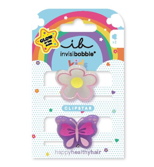 Invisibobble Clipstar Glow Kids Happy Flower 2 Stück