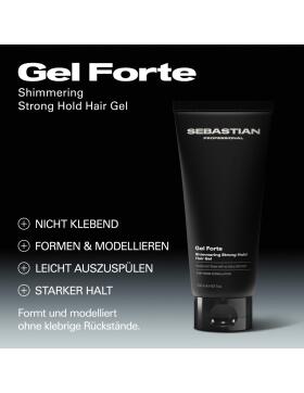 Sebastian Professional Gel Forte Shimmering Strong Hold Hair Gel 200 ml