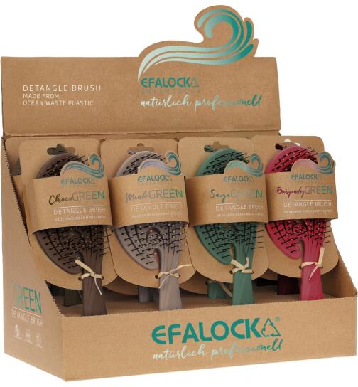 Efalock Autum Green Ocean Brush Detangle Bürstendisplay 12 Stück
